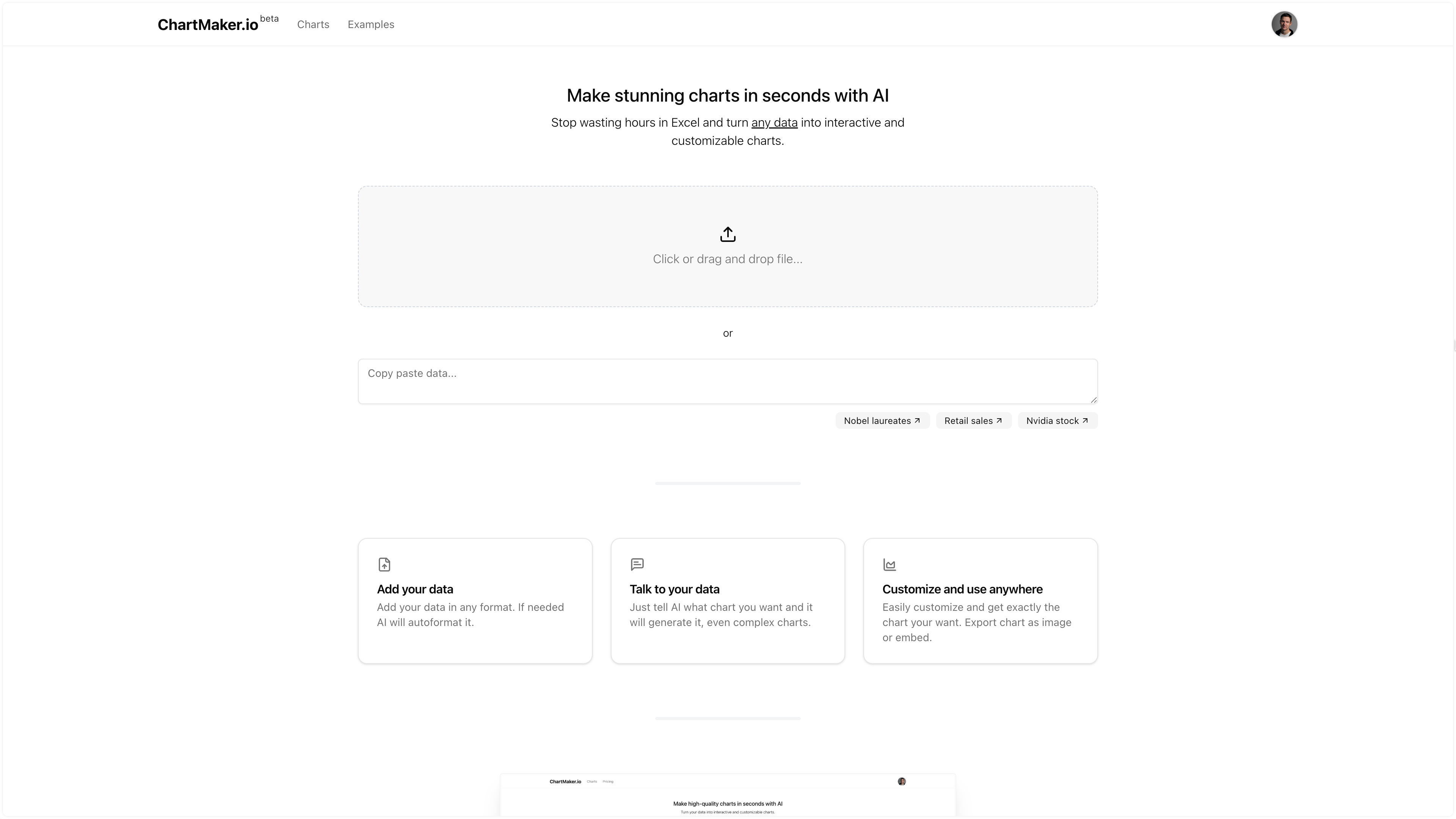 Generate stunning charts in seconds for free